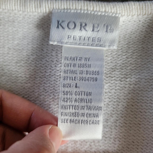 Vintage Koret‎ Thick Knitted Cotton Blend Short Sleeve Cardigan Shirt Sweater - Picture 9 of 11